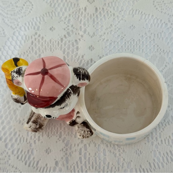 Kitsch Ceramic Teddy Bear Planter Nursery Decor Japan - Picture 3 of 5